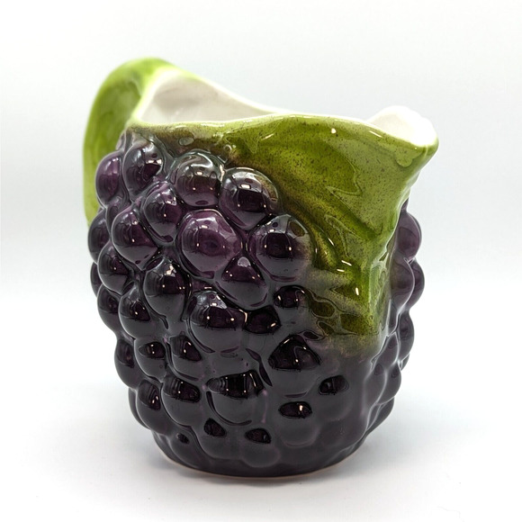 Vintage Pier 1 Majolica Grape Vine Pitcher 3D Made in Italy - Picture 4 of 12